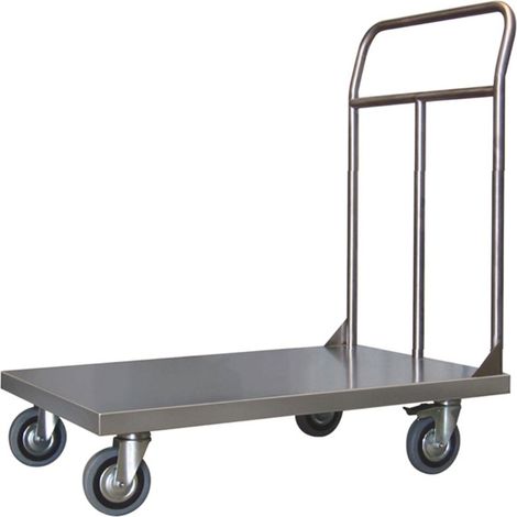 Pianale Grande mm 600x900 in acciaio inox AISI 304 con 2 ruote con freno