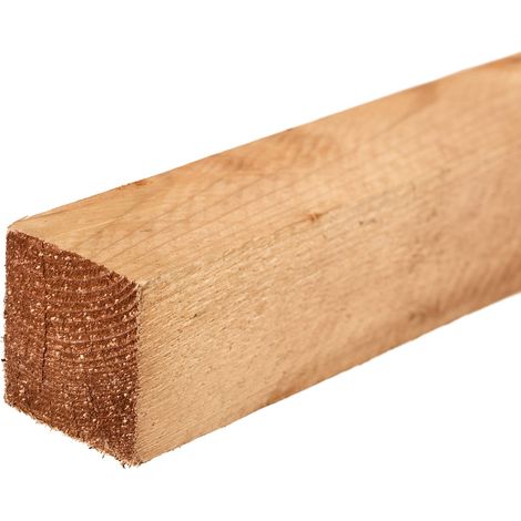 8ft Brown Treated Square Top Wooden Fence Post 2400mm x 100mm x 100mm (4" x 4")