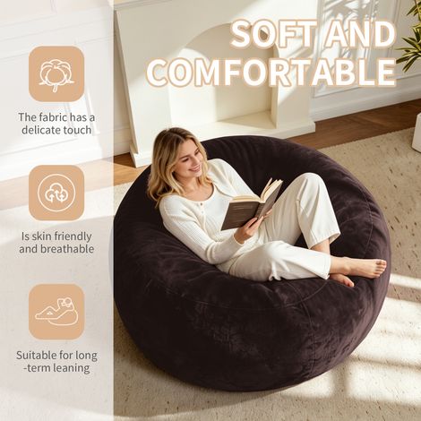 Pouf poire de 120 cm, canapé pour adultes, fauteuil de lecture doux et confortable, convient aux chambres, balcons et autres espaces. (1/4)