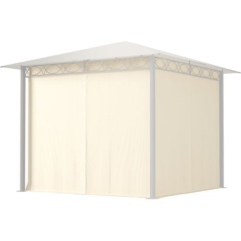 Rideaux (set de 4 toiles) pour tonnelle de jardin TOOLPORT Paradise Premium, 3x3 m, couleur champagne (1/5)