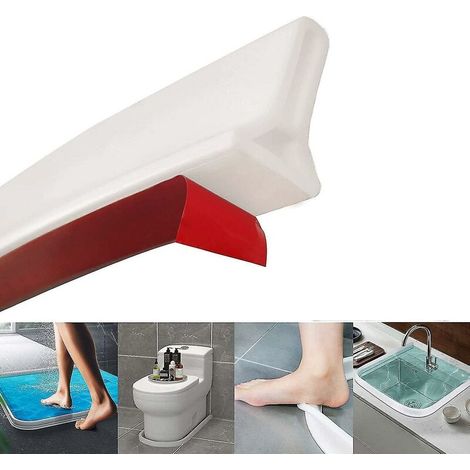 Bande de rétention d'eau pliable pour douche – Silicone adhésif – Barrière d'eau 50mm de large – Facile à installer – Séparation sèche et humide