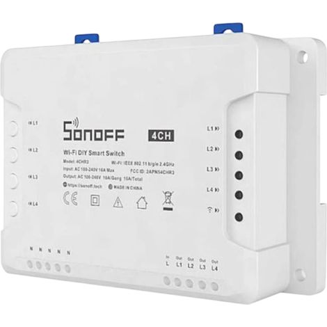 Sonoff 4CH Pro R3 Wifi Smart Switch con Control RF - Relé inteligente