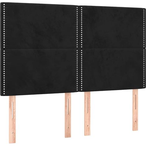 Maison Exclusive - Cabecero Terciopelo Negro 144x5x118/128 cm (1/5)
