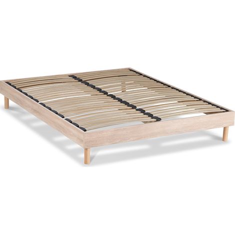 Sommier à lattes en kit bois naturel 140x190 – Système bi-lattes pour confort souple – Montage facile en 30 minutes – Aération optimale – Maison Aubertin (1/5)