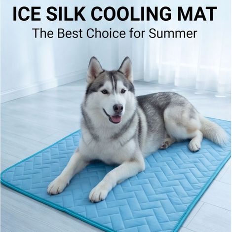 Kühlmatte für Haustiere, Kühlmatte aus Eisseide für Hunde, faltbare Kühlmatte für drinnen und draußen, Garten, Balkon, Zuhause, Wohnzimmer, Schlafzimmer, 7050 cm (1/5)