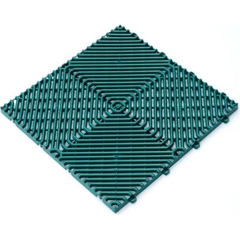 Grüne Kunststofffliese Rhombus 39x39 cm, rutschfest und dränierend (1/2)