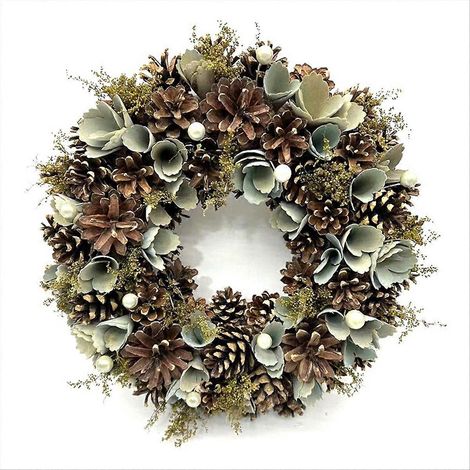 Couronne de Noël verte, décorations pour salon de mariage (1/5)