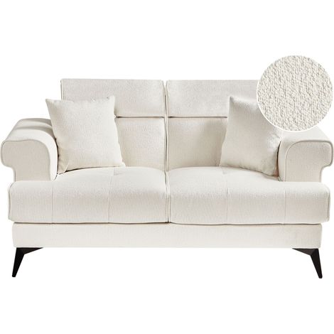 Sofa 2 Seater SKIVE Boucle White