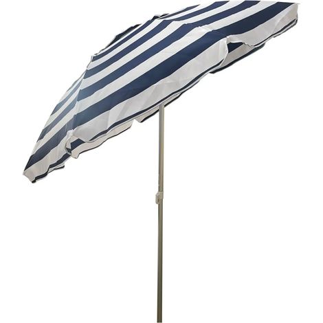 Ombrellone per Giardino 2x2 m Inclinabile Blu Bianco Sacca Tessuto (1/4)