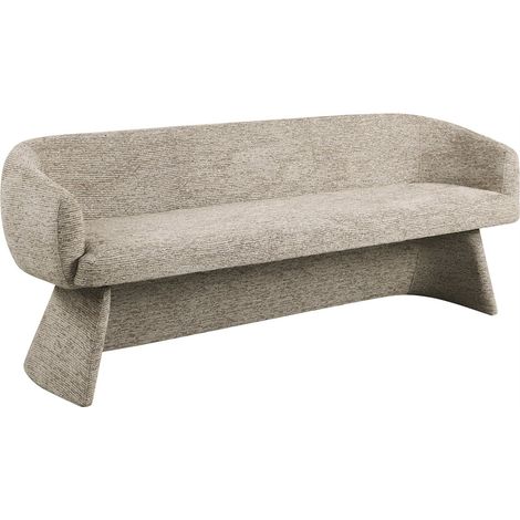 Banquette de repas enveloppante en tissu texturé - mocca linear (1/5)