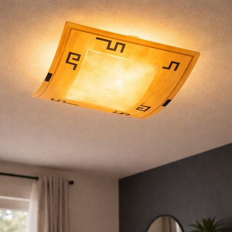 Plafonnier salle à manger applique murale lampe jaune orange spot en verre Eglo 87318o