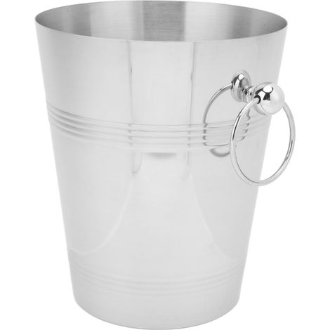 Seau à glace avec poignées en acier inoxydable, grande capacité, seau métallique pour boissons, bière, champagne, argenté (1/5)