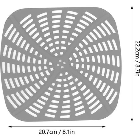 Ortviai Tapis en silicone réutilisable pour friteuse Ninja Foodi AG301 – 2 pièces, gris, anti-rayures, 22,2 x 20,7 cm (1/4)