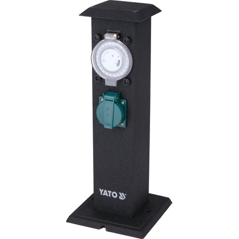 Metall-Gartensteckdosensäule mit mechanischem Timer