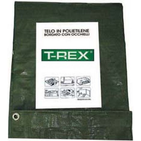 1PZ TELO OCCHIELLATO BORDATO CON ANGOLI RINFORZATI 200 GR. PESANTE - mt.8x10 - gr.200 al mq. - colore verde/blu