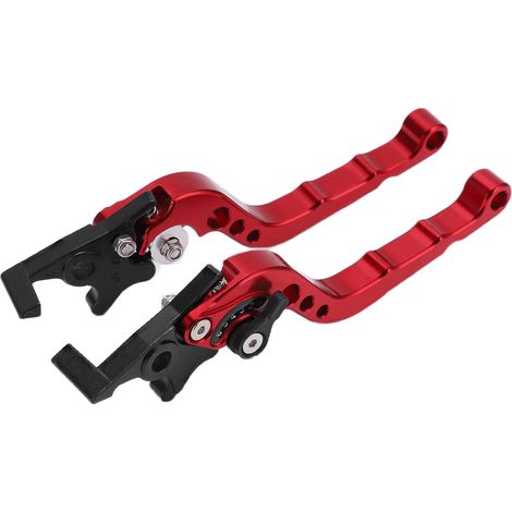 Motorradkupplungs- und Bremshebel, CNC-gefräste Aluminiumlegierung, universell, Motorradzubehör, rot (1/5)