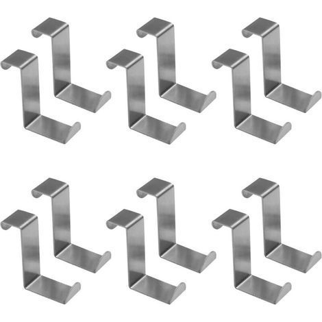 Door Hook, 12 Pieces Stainless Steel Door Hook Reversible Z-Shaped Door Hook (2cm - 4.5cm) (1/5)