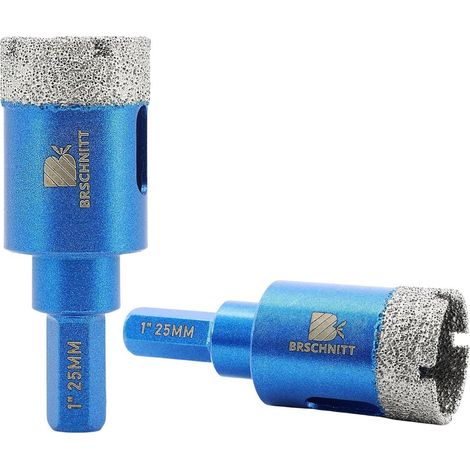 Couronne diamant 25mm pour carrelage, granit, porcelaine, marbre (x2) (1/5)