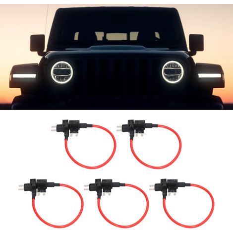 Adaptateur secteur automobile double extrémité en 5 pièces, connecteur de faisceau de câblage automobile ACS, 14AWG, adaptateur secteur pour système de navigation avec 25 fusibles à lames. (1/5)