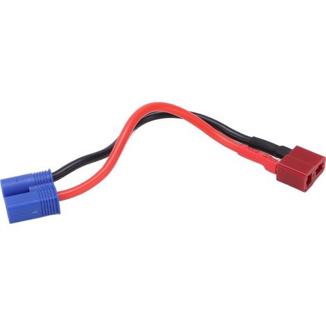 Câble adaptateur de batterie EC3 mâle vers T femelle, en silicone souple, longueur totale 12,7 cm, pour voiture, avion et bateau radiocommandés. (1/5)