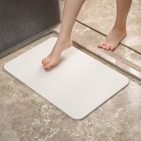 Tappetino da bagno in diatomite, tappetino doccia ad asciugatura rapida, assorbente, antiscivolo, poggiapiedi -Crezuo