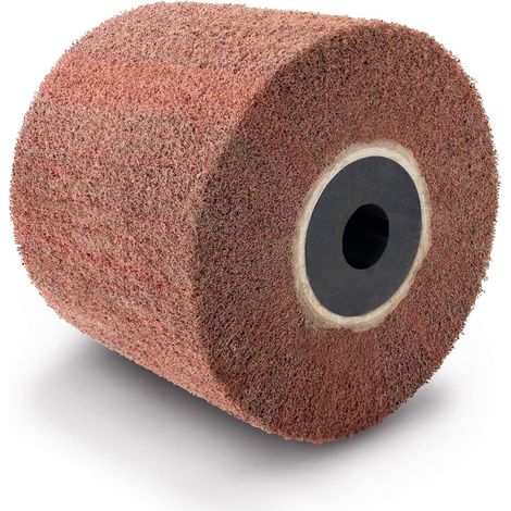 Scheppach Brosse en fibre synthétique pour surfaceuse MRS1300 Brosse de rechange - Largeur 100mm - Ø120mm - Pour les surfaces en bois, pierre, métal, ainsi qu'aux carrelages & joints