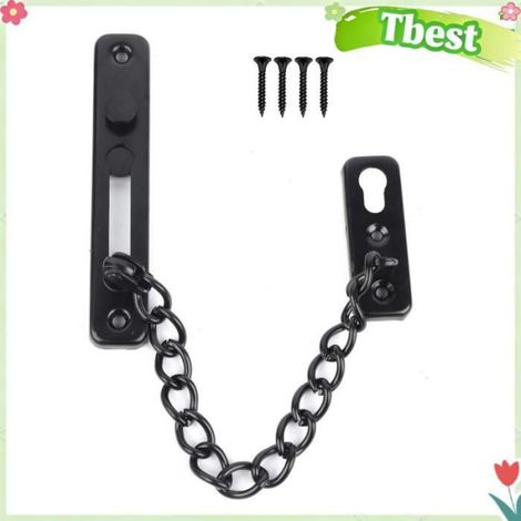 Serrure À Chaîne - Acier Inoxydable 201 - Pour Porte Intérieure Bois Métal - Noir - 19,5 x 9,8 x 7,6 cm - 1 Pièce (1/5)