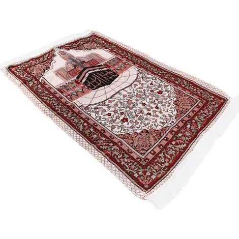 1 Tapis de prière, Motif traditionnel, Chenille douce, 70x108 cm, Lavable, Pour hommes femmes enfants, Ramadan Aïd