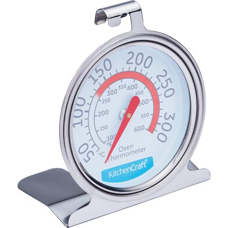 KitchenCraft Termometro da forno, termometro in acciaio inox per forno a ventola e a gas, 6,5 x 8 cm, argento (1/5)