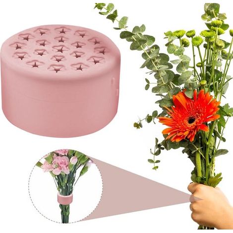 Porte-bouquet rotatif réutilisable, support pour tiges et fleurs, accessoire pour composition florale et ikebana, rose (1/5)