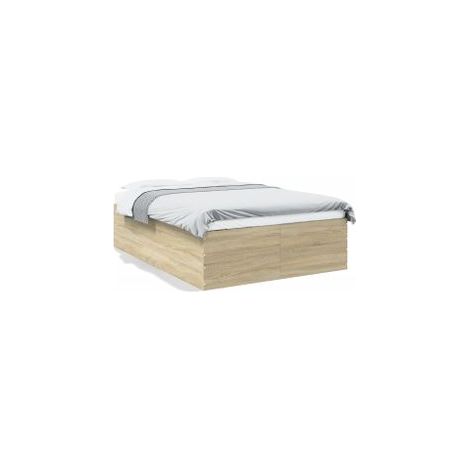 Cadre de lit chêne sonoma 140x200 bois d'ingénierie (1/5)