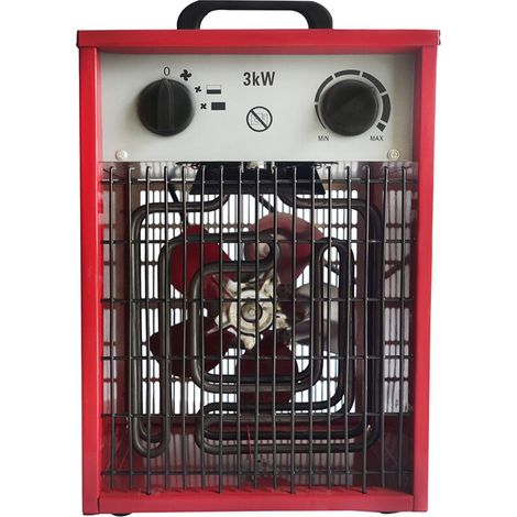 HENGMEI Radiateur soufflant électrique Chauffage Industriel 3000W, avec 2 niveaux de chauffe et 1 position air froid pour atelier, camping, garage-DOU
