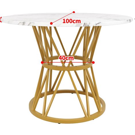 Table à manger, design moderne, haute stabilité, Or - MDF (1/2)
