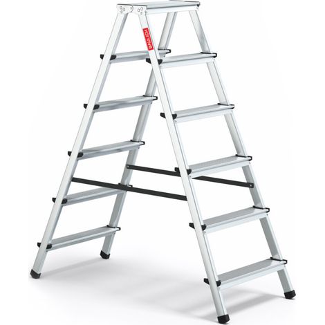 Échelle HOME 2x6 en aluminium, double face, 6 marches, capacité 120 kg (1/5)