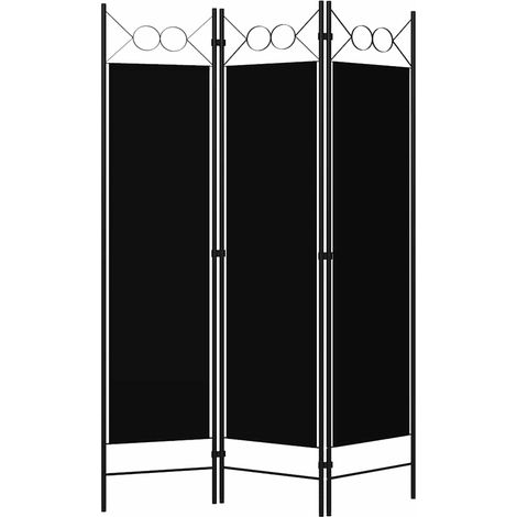 Paravent Cloison de séparation 3 panneaux, Pour Jardin, Balcon, Terrasse Noir 120x180 cm OIB8186E (1/5)
