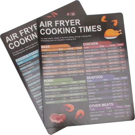 Accessoires pour friteuse 20x16cm : temps de cuisson, aide-mémoire magnétique, référence des températures pour la cuisine domestique (1/5)