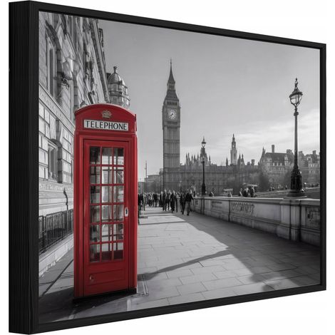 Tableau sur toile avec cadre noir – Paysage urbain de New York – 120 x 80 cm (1/5)