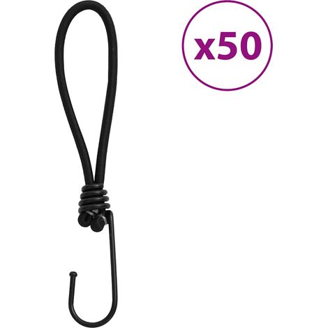 vidaXL Cuerdas elásticas con ganchos 50 unidades 17 cm (1/5)