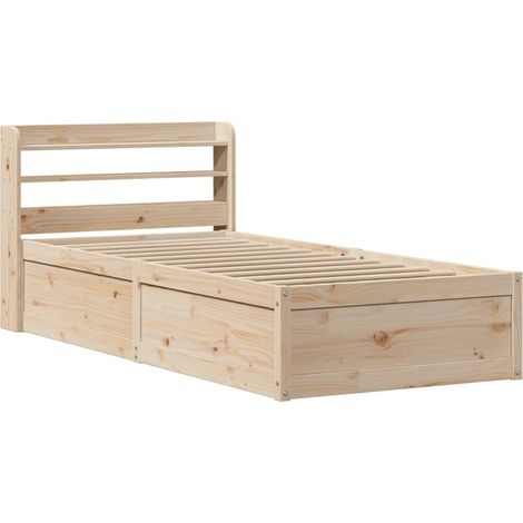 vidaXL Bettgestell mit Kopfteil 90x190 cm aus massivem Kiefernholz