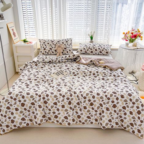Couette Été - Double Couche - Fibre Soja Et Polyester - 200x150 cm - Lavable En Machine - Pour Chambre À Coucher (1/5)