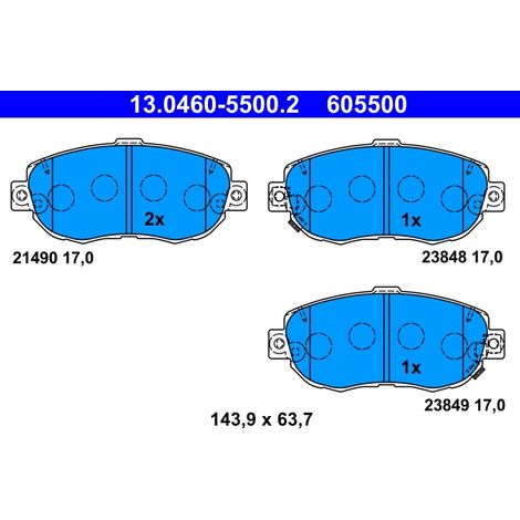 Kit de plaquettes de frein, frein à disque ATE 13.0460-5500.2 LEXUS 04465-30110