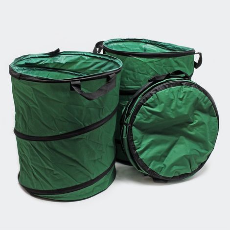 3 Bags for Green Waste, Grass, and Litter. 100L per bag. Collapsible (1/5)