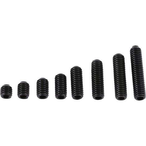 200pcs M3 Black Carbon Steel Socket Cup Point Grub Set Screw Assortment