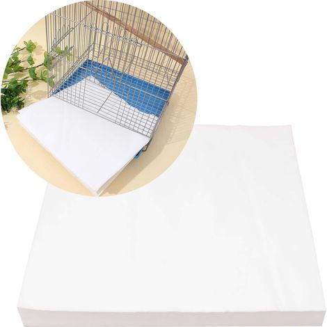 Doublures Papier Jetables Prédécoupées Absorbantes Cage Oiseaux Feuilles Papier non Tissé Cage Oiseaux Papier Absorbant Oiseaux 31 x 44cm (1/5)