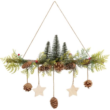 Suspension de Noël déco Sapin et Pomme de pin L 48 cm - Feeric Christmas (1/2)
