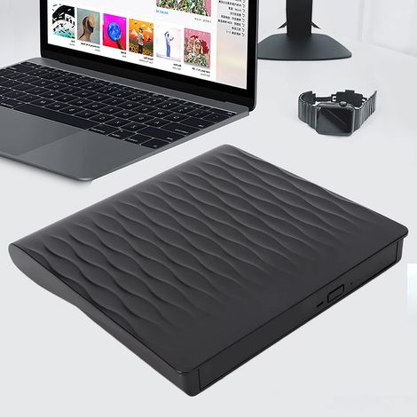 Lecteur DVD Externe pour Ordinateur Portable, Lecteur DVD Portable pour Ordinateur Portable 12,7 Mm USB 3.0 Lecteur Optique pour Ordinateur de Bureau