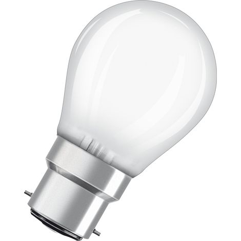 OSRAM Lampe LED  Superstar P40 Globe Filament dimmable, 2700 K blanc chaud, 3,4 W, B22d, dépolie, 470 lm, 15 000 h, pour luminaires de table et suspendus, non éblouissante (1/4)