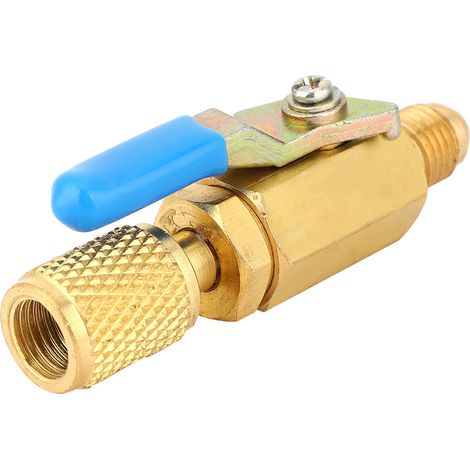 3 Stück Kugelhahn-Adapterschalter für Kältemittel R12/R134/AR410, 1/4SAE Außengewinde/Innengewinde (1/4'' BV1414FM) (1/5)