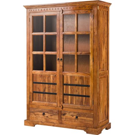 Vitrine 134x50 Acacia laqué Miel OXFORD 0456 (1/3)