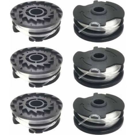 Pair Lot de 6 bobines de fil de rechange pour coupe-bordure LIDL Parkside PRTA 20-Li A1, B2, C3, PRT 550 A1, A3, PRT 300 A1 (1/4)